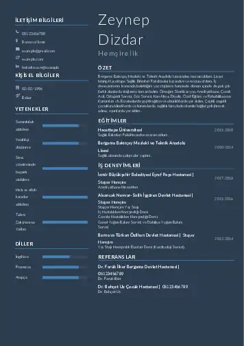 Sağlık Çalışanı Cv Örnekleri cv indir